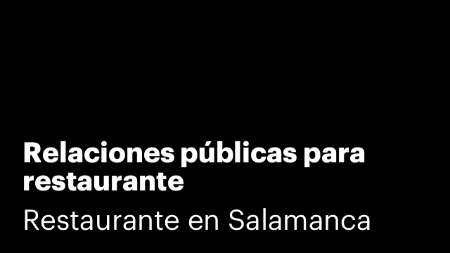 Relaciones públicas para restaurante