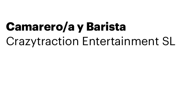 Camarero/a y Barista