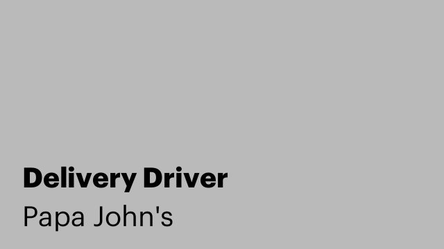 Delivery Driver