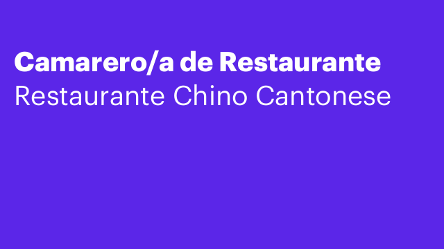 Camarero/a de Restaurante
