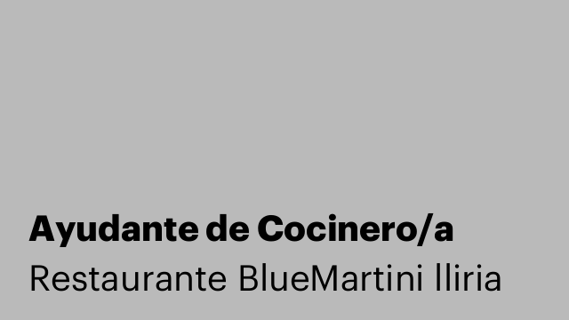 Ayudante de Cocinero/a