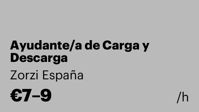 Ayudante/a de Carga y Descarga