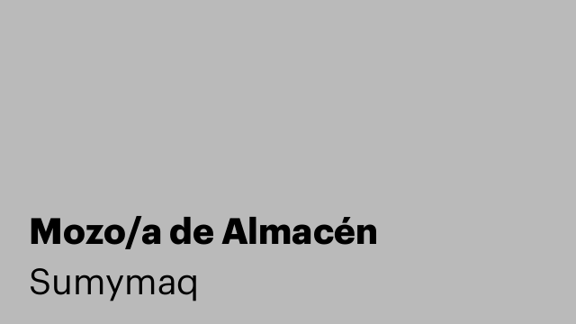 Mozo/a de Almacén