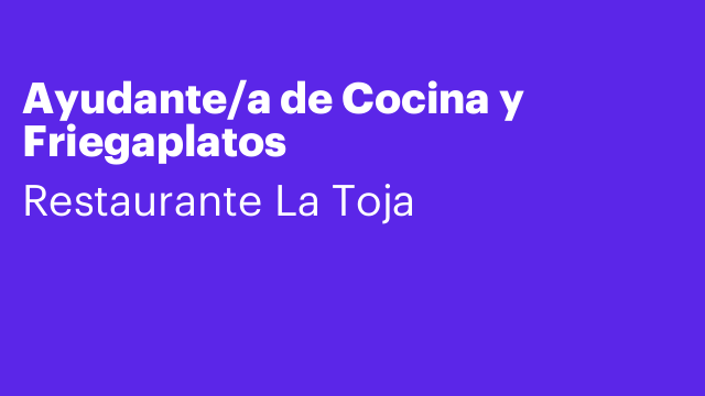 Ayudante/a de Cocina y Friegaplatos