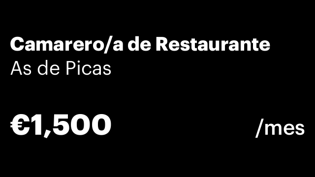 Camarero/a de Restaurante