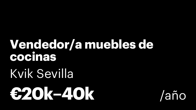 Vendedor/a muebles de cocinas
