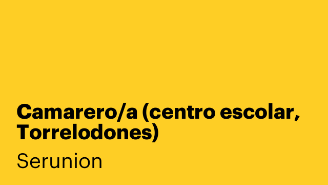 Camarero/a (centro escolar, Torrelodones)