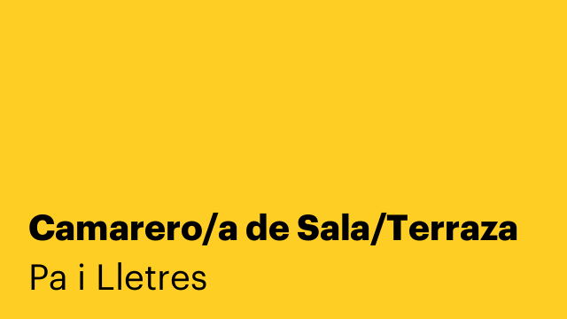 Camarero/a de Sala/Terraza