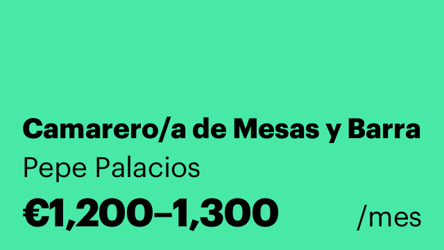 Camarero/a de Mesas y Barra