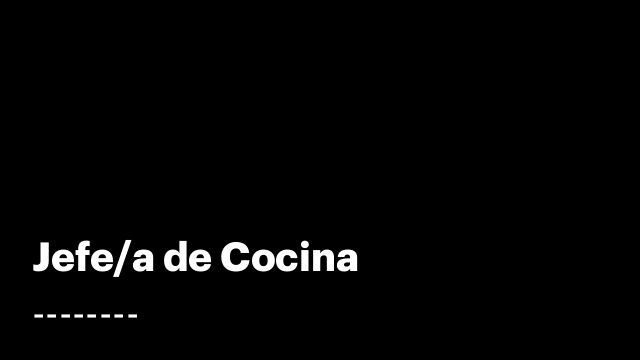 Jefe/a de Cocina