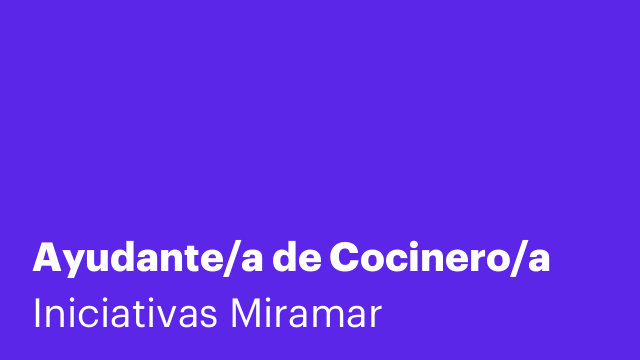 Ayudante/a de Cocinero/a