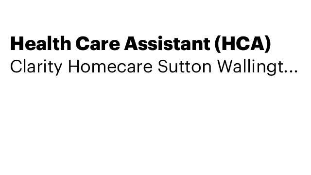 Health Care Assistant (HCA)