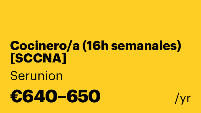 Cocinero/a (16h semanales) [SCCNA]