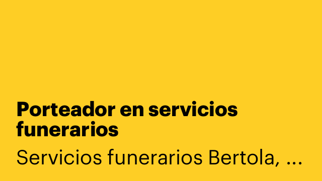 Porteador en servicios funerarios