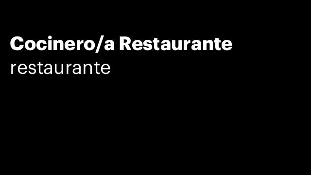 Cocinero/a Restaurante