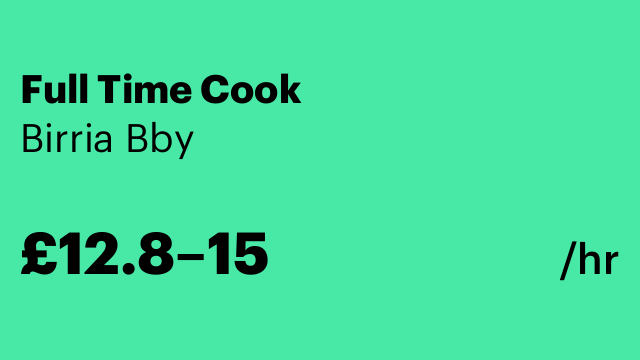 Full Time Cook
