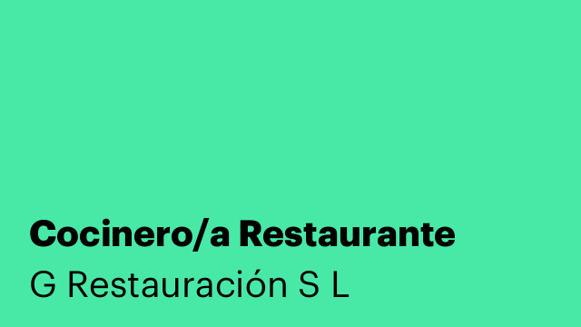 Cocinero/a Restaurante