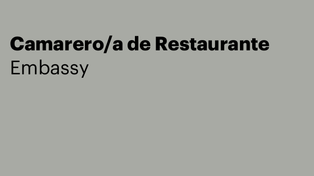 Camarero/a de Restaurante