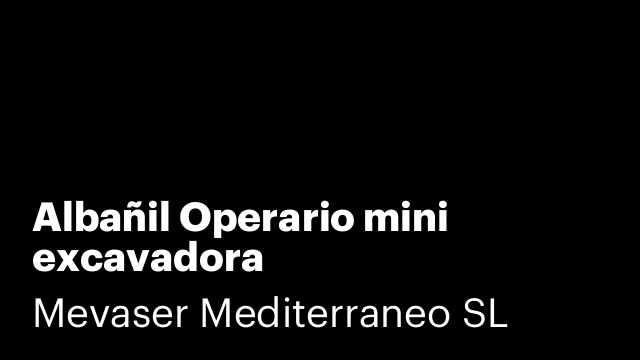 Albañil Operario mini excavadora