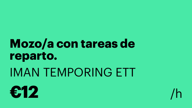 Mozo/a con tareas de reparto.