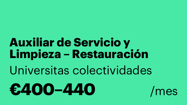 Auxiliar de Servicio y Limpieza – Restauración Colectiva