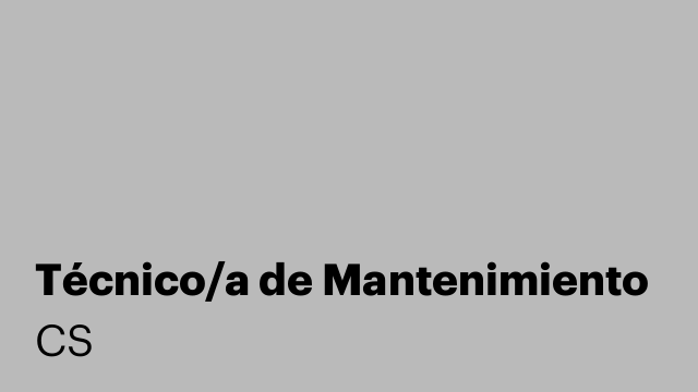 Técnico/a de Mantenimiento