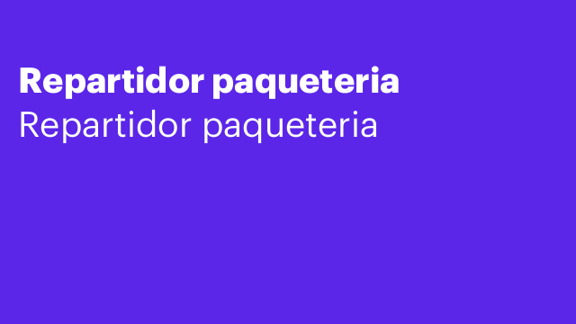 Repartidor paqueteria