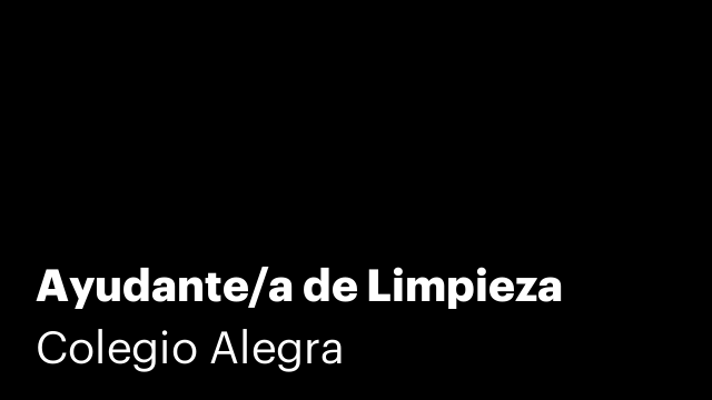 Ayudante/a de Limpieza