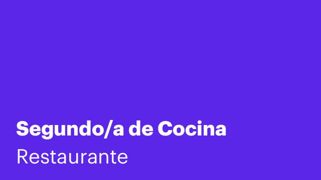 Segundo/a de Cocina