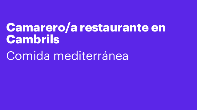 Camarero/a restaurante en Cambrils