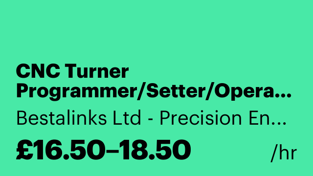 CNC Turner Programmer/Setter/Operator