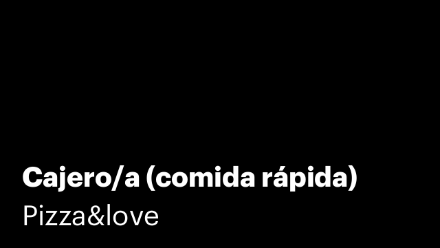 Cajero/a (comida rápida)