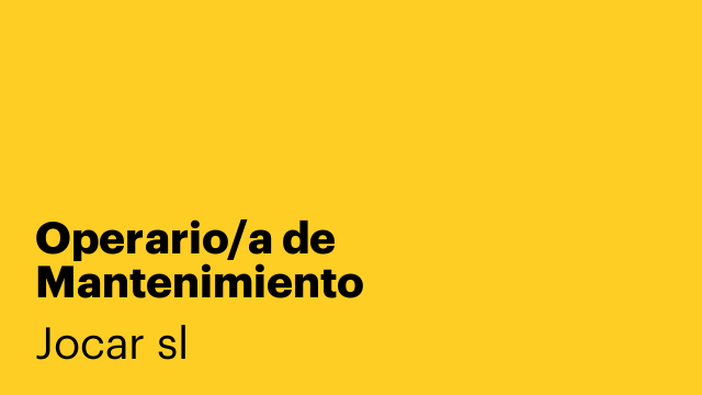 Operario/a de Mantenimiento
