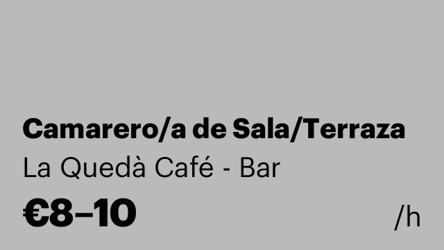 Camarero/a de Sala/Terraza