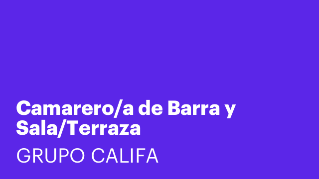 Camarero/a de Barra y Sala/Terraza