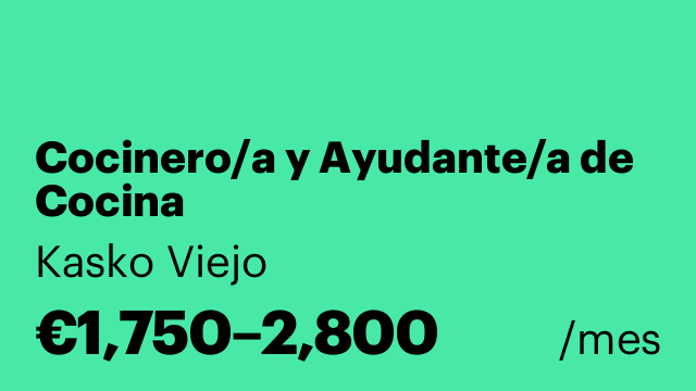 Cocinero/a y Ayudante/a de Cocina