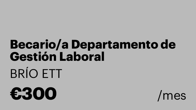 Becario/a Departamento de Gestión Laboral
