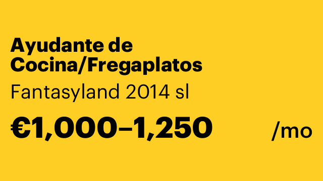 Ayudante de Cocina/Fregaplatos