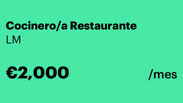 Cocinero/a Restaurante