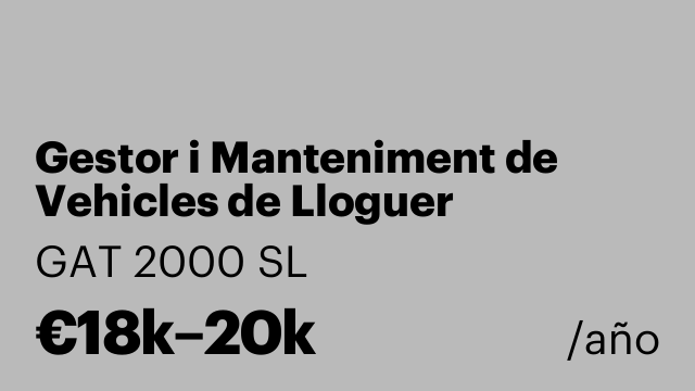 Gestor i Manteniment de Vehicles de Lloguer