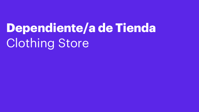 Dependiente/a de Tienda