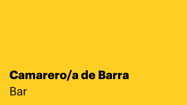 Camarero/a de Barra