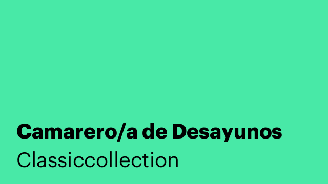 Camarero/a de Desayunos