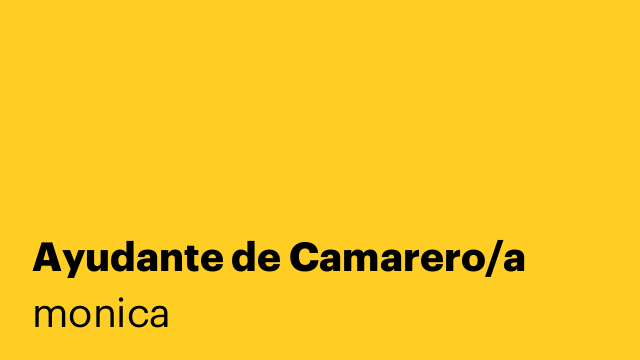 Ayudante de Camarero/a