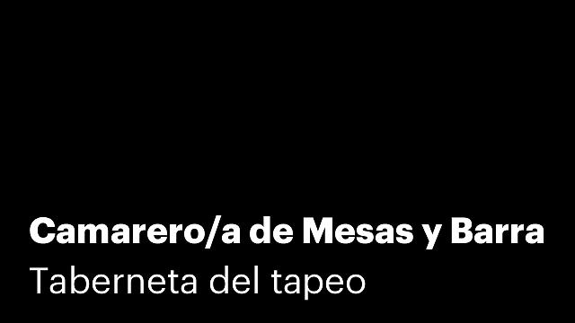 Camarero/a de Mesas y Barra