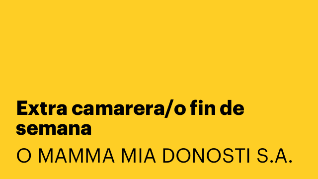 Extra camarera/o fin de semana