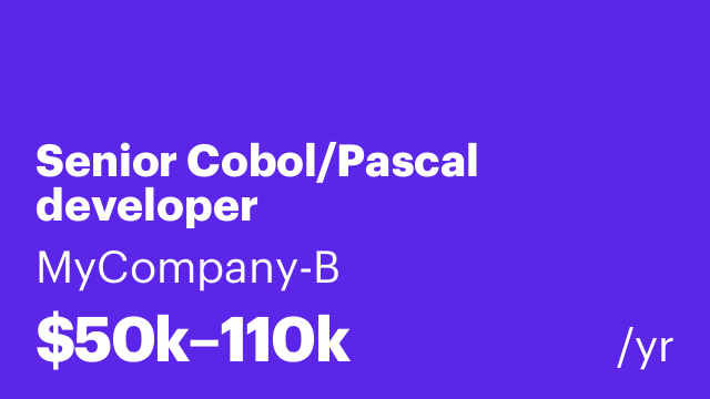 Senior Cobol/Pascal developer