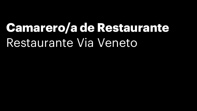 Camarero/a de Restaurante
