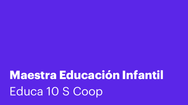 Maestra Educación Infantil