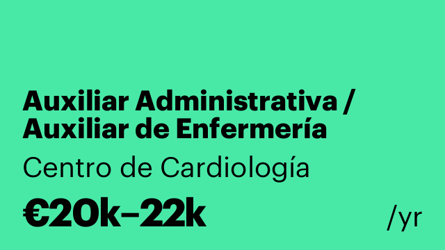 Auxiliar Administrativa / Auxiliar de Enfermería